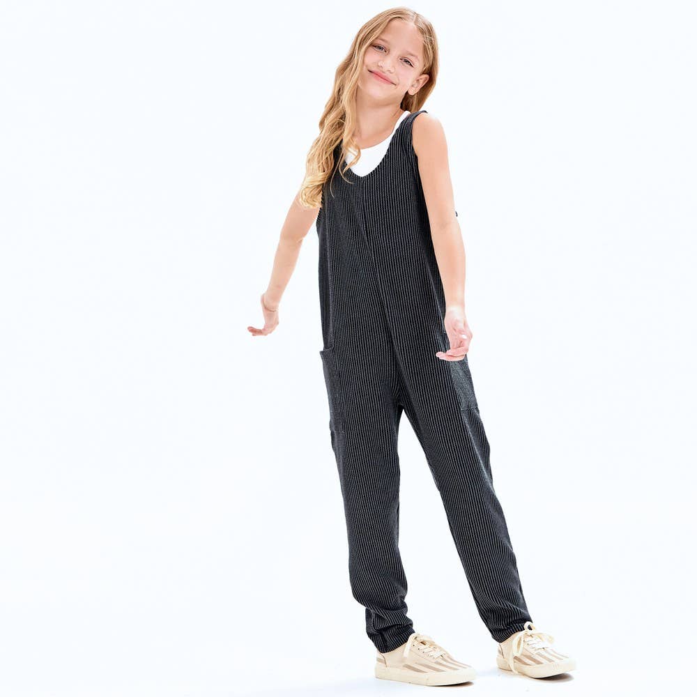 Good Girl - Embossed Rib Sleeveless Jumpsuit /Overall /Onesie