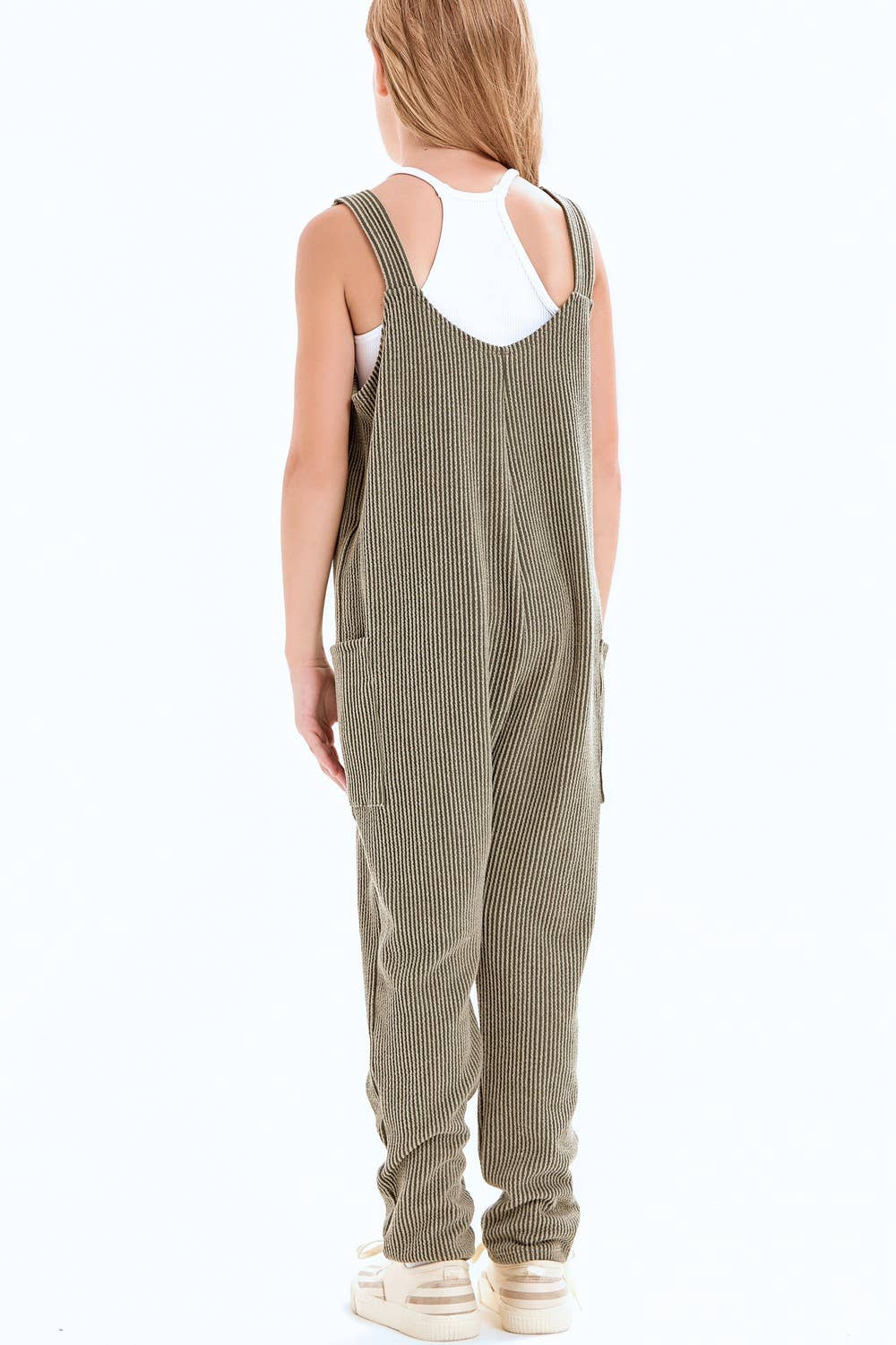 Good Girl - Embossed Rib Sleeveless Jumpsuit /Overall /Onesie