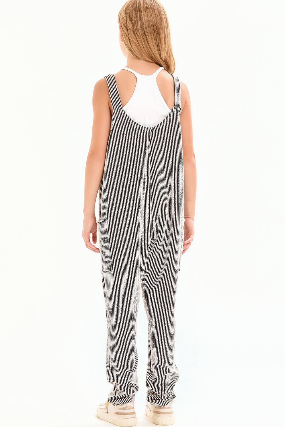 Good Girl - Embossed Rib Sleeveless Jumpsuit /Overall /Onesie